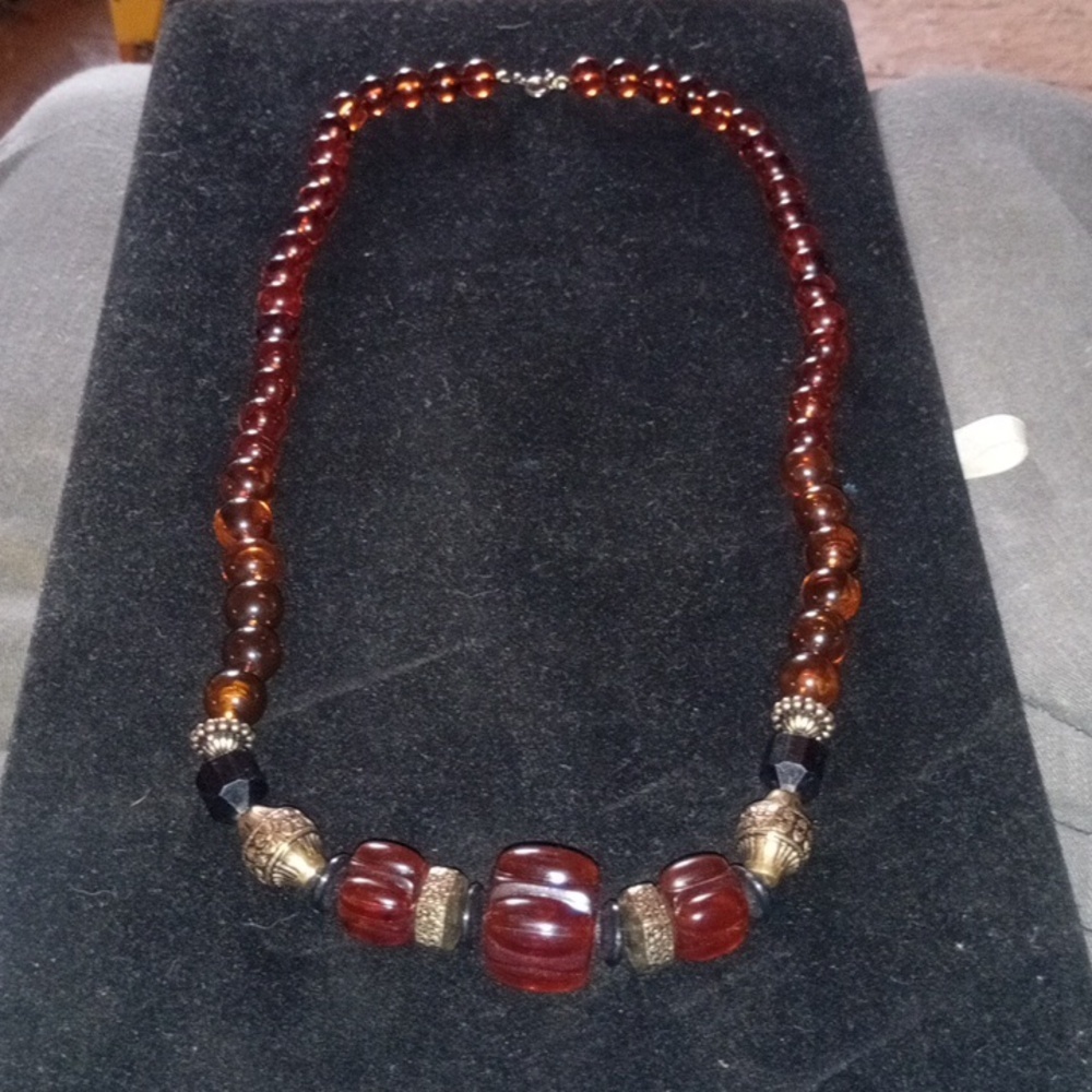 Elegant Brown Beaded Necklace